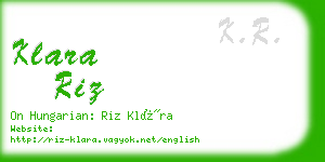 klara riz business card